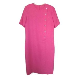 vintage pink midi dress size 10 12 large